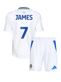 Leeds United Daniel James #7 Heimtrikotsatz für Kinder 2024-25 Kurzarm (+ Kurze Hosen)